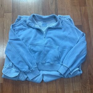 Abercrombie & Fitch Light Blue Pullover Sweatshirt